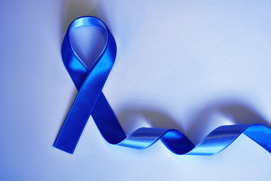 A ribbon to signify Colon Cancer Awareness Month.