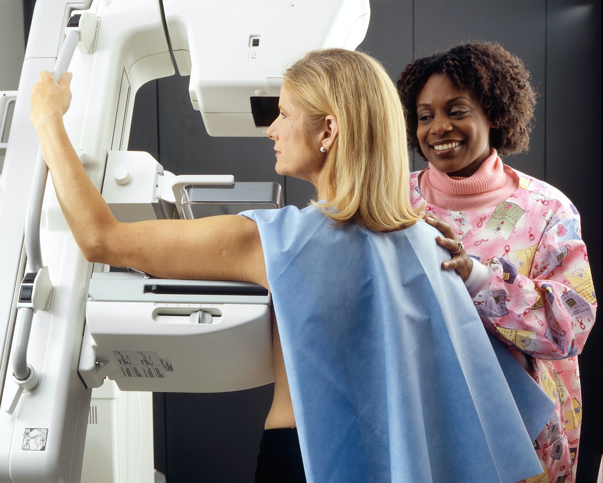 Woman undergoing mammography