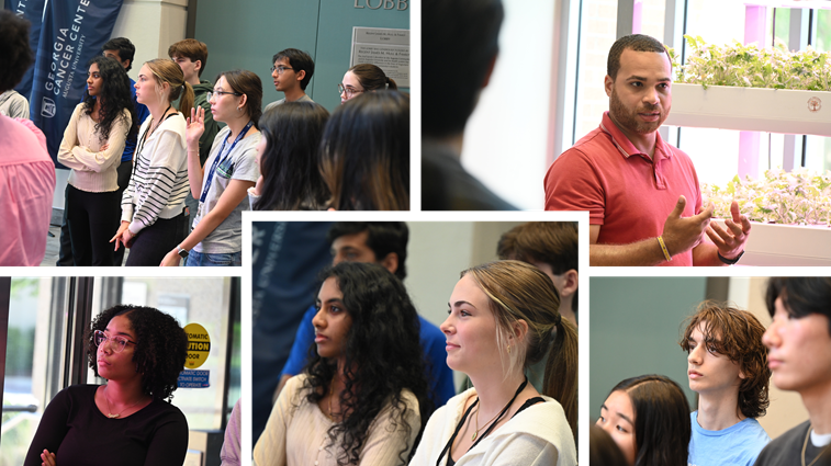 Collage of pictures of students with Dr. Bevel