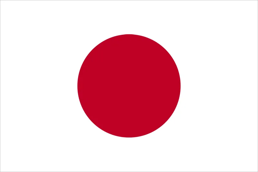 The national flag of Japan.
