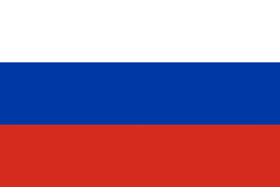 The natioanl flag of Russia.