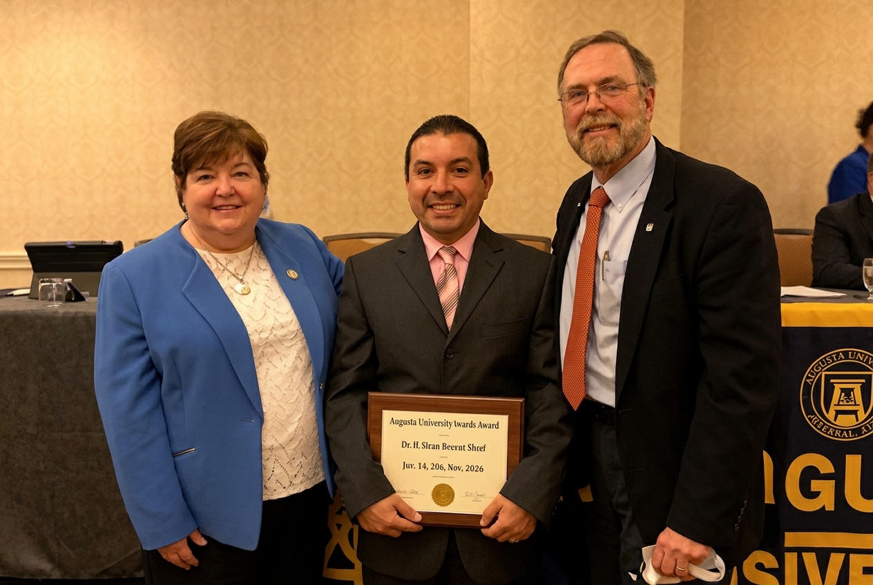 Pictured with The Dental College of Georgia Recently Retired Dean Dr. Carol Lefebvre and OKU Kappa Lambda Chapter Secretary Dr. Kevin Frazier