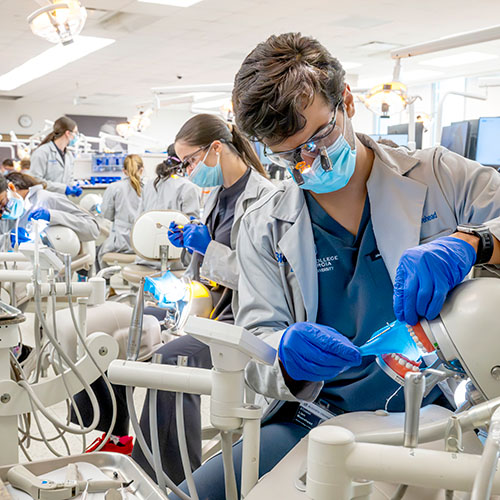 Student working at simulation lab