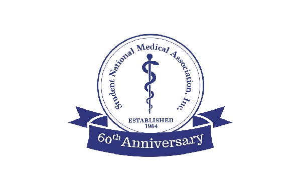 Logo of SNMA stating: Student National Medical Association. Established 1964. 60th Anniversary.