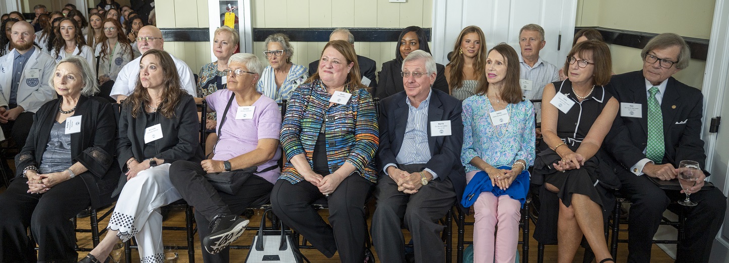 people sitting during the stethoscope ceremony