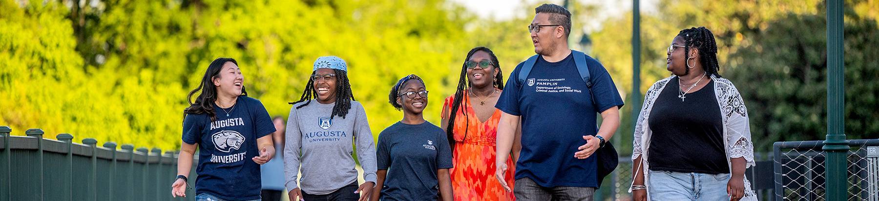 students walking together