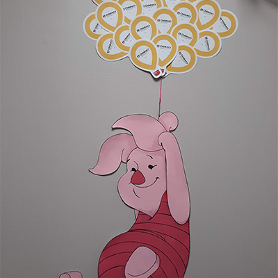 piglet on wall