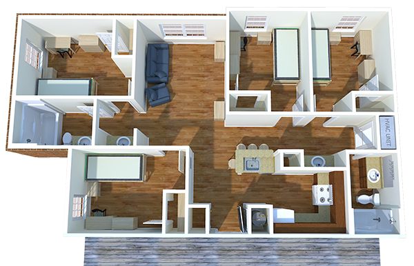 4-bedroom layout