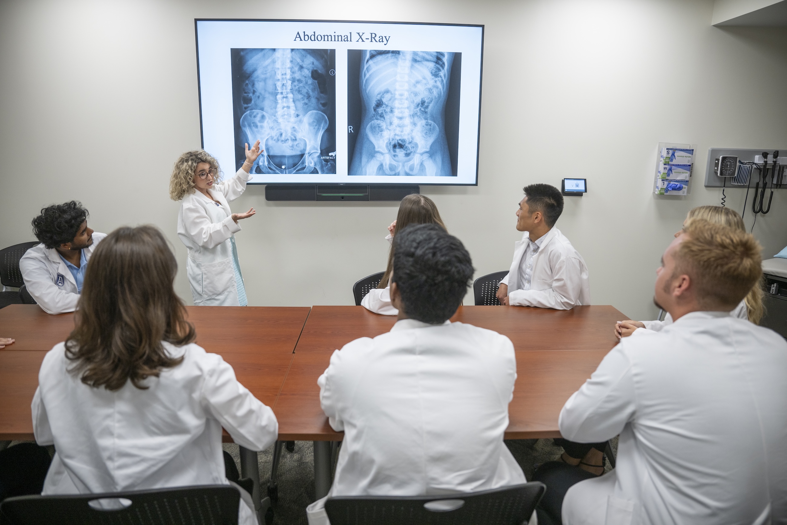 Collage of students learning in health care environments