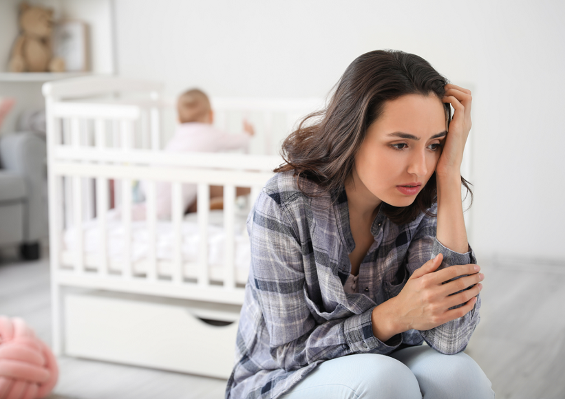 Mother experiencing postpartum depression