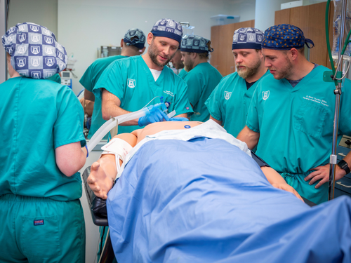 Photo of NAP students practicing anesthesia