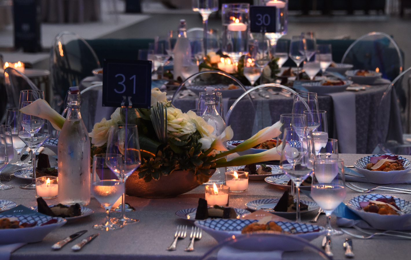 Dining tables at President's Gala