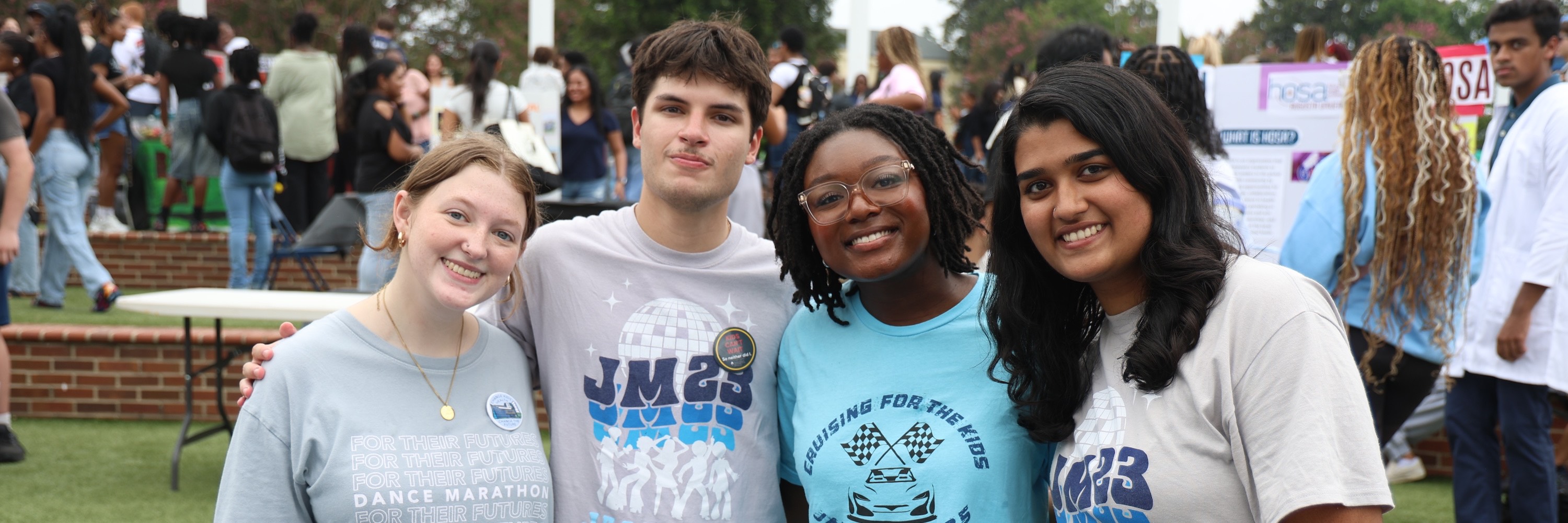 Student org members posing and smiling
