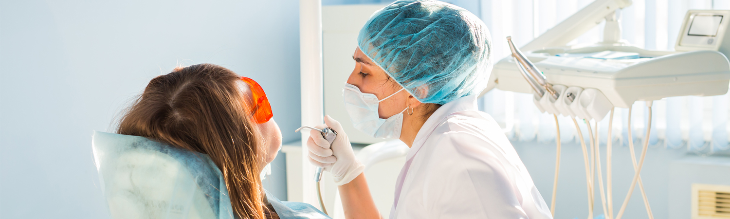 Dental patient and worker