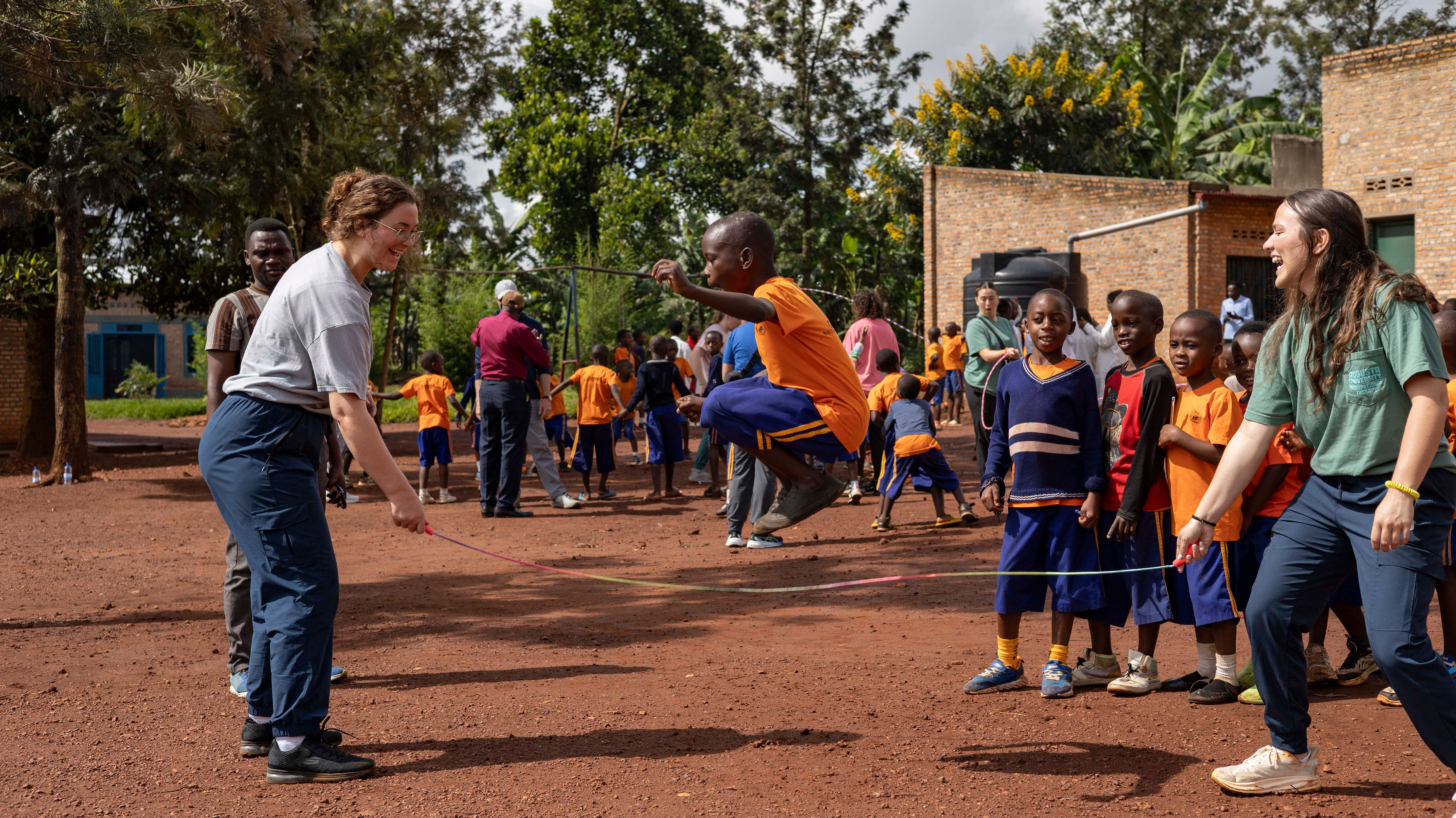 Rwanda children jump roping