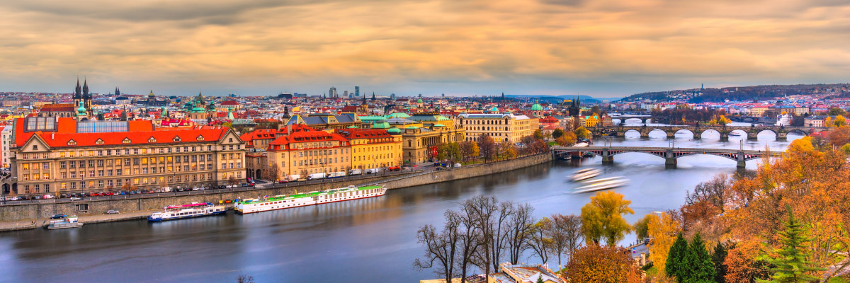Panoramic shot of a Prague River